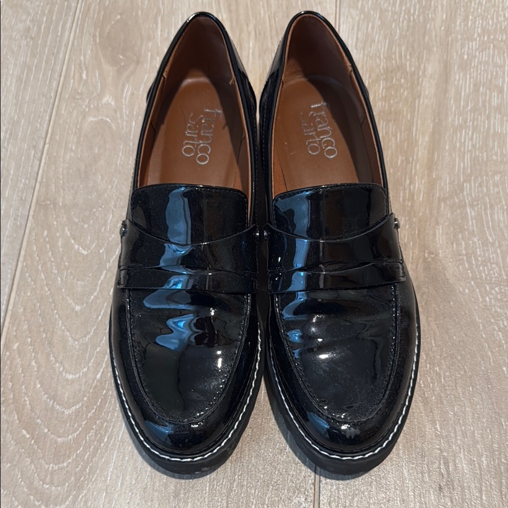 Franco Sarto Black Loafers Slip-On Shoes